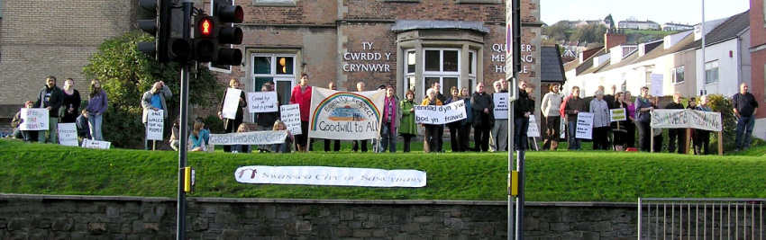 'Equality, Respect, Goodwill to All' vigil with Swansea City of Sanctuary, October 2009